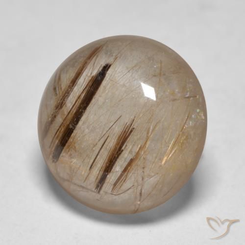 4.79ct Натуральный Очистить с коричневым Рутиловый кварц, Круглый, Полупрозрачный