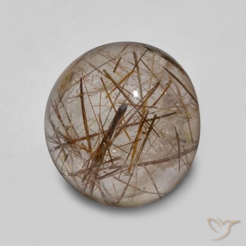 4.50ct Натуральный Очистить с коричневым Рутиловый кварц, Круглый, Прозрачный