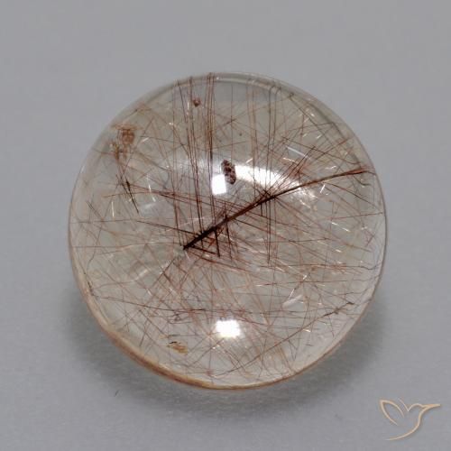 4.46ct Натуральный Очистить с коричневым Рутиловый кварц, Круглый, Прозрачный