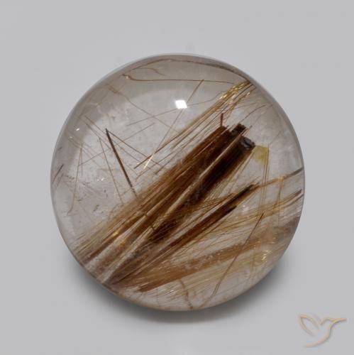 4.50ct Натуральный Очистить с коричневым Рутиловый кварц, Круглый, Полупрозрачный