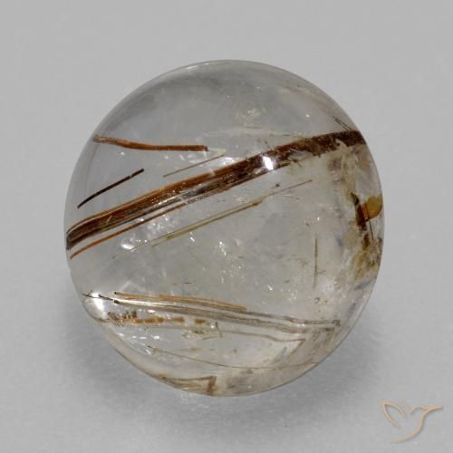 4.76ct Натуральный Очистить с коричневым Рутиловый кварц, Круглый, Прозрачный