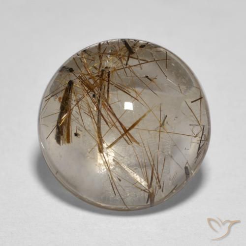 3.75ct Натуральный Очистить с коричневым Рутиловый кварц, Круглый, Прозрачный