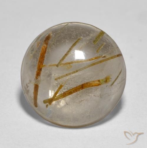4.96ct Натуральный Теплый коричневый Рутиловый кварц, Круглый, Прозрачный