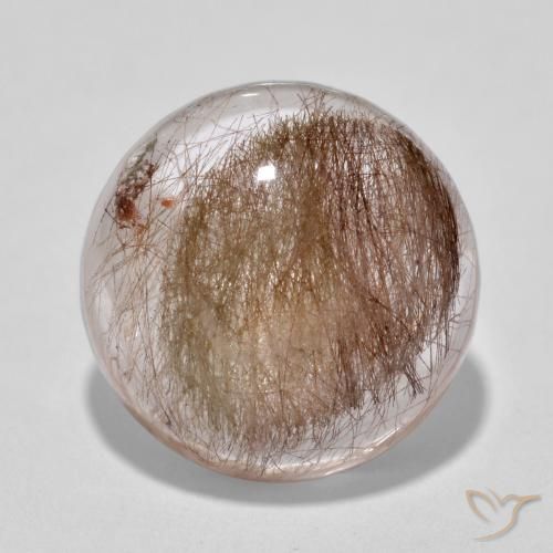 6.73ct Натуральный Очистить с коричневым Рутиловый кварц, Круглый, Полупрозрачный