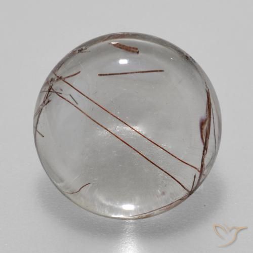 6.08ct Натуральный Очистить с коричневым Рутиловый кварц, Круглый, Прозрачный