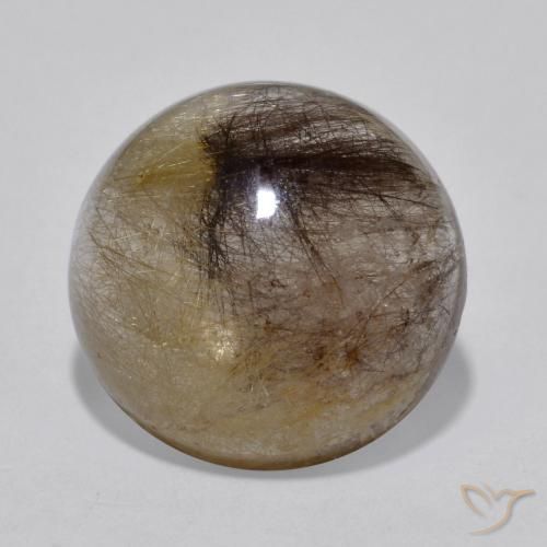 5.77ct Натуральный Очистить с коричневым Рутиловый кварц, Круглый, Полупрозрачный