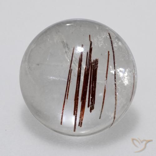 7.00ct Натуральный Очистить с коричневым Рутиловый кварц, Круглый, Прозрачный