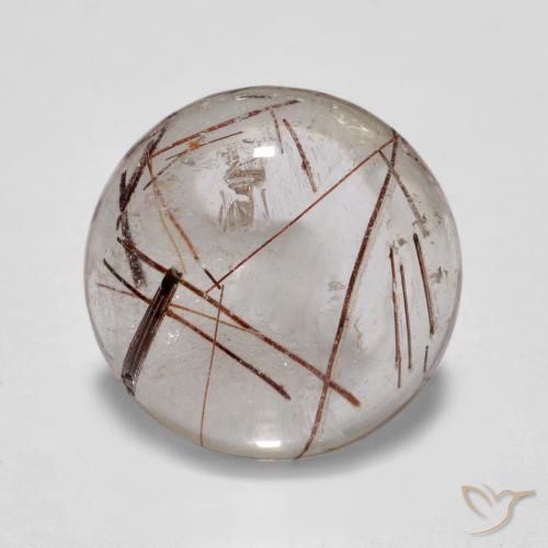 3.40ct Натуральный Очистить с коричневым Рутиловый кварц, Круглый, Прозрачный
