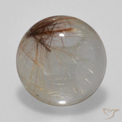 5.38ct Натуральный Очистить с коричневым Рутиловый кварц, Круглый, Прозрачный