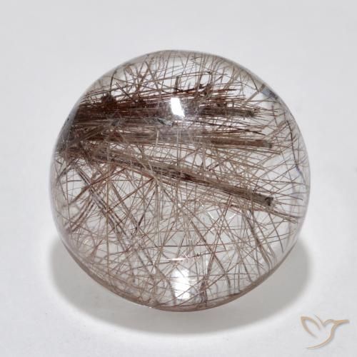 6.05ct Натуральный Очистить с коричневым Рутиловый кварц, Круглый, Полупрозрачный