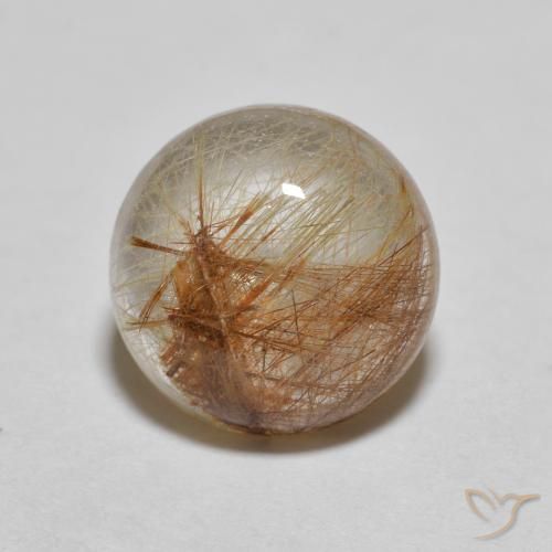 2.78ct Натуральный Очень светло-коричневый Рутиловый кварц, Круглый, Прозрачный