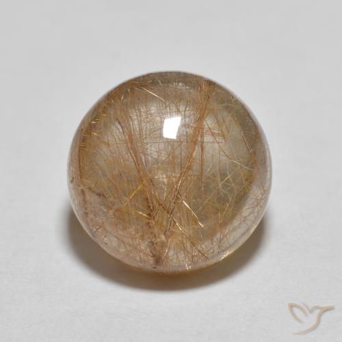 3.21ct Натуральный Теплый коричневый Рутиловый кварц, Круглый, Прозрачный