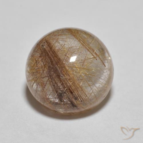 3.71ct Натуральный Очень светлый смуглый коричневый Рутиловый кварц, Круглый, Прозрачный