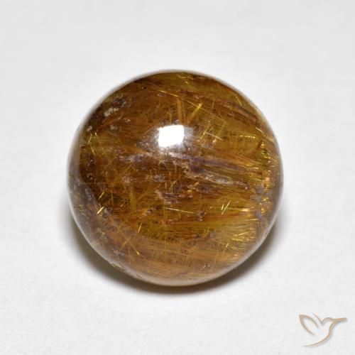 4.60ct Натуральный Теплый коричневый Рутиловый кварц, Круглый, Непрозрачный