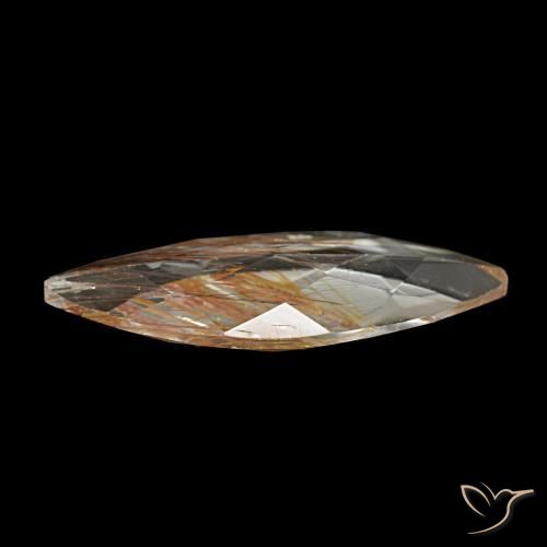 Натуральный Очень светло-коричневый Рутиловый топаз 4,40 карата Маркиза, Прозрачный