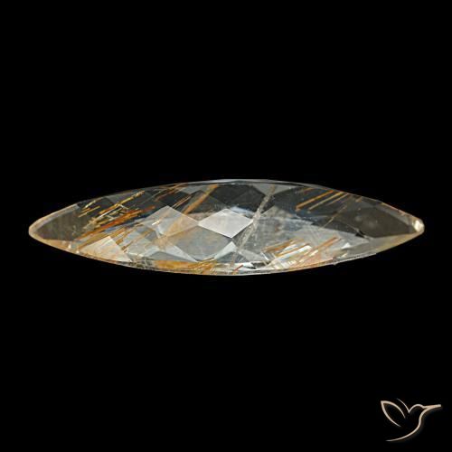 6.64 карата, натуральный Очень светлый золотисто-коричневый Рутиловый топаз, Маркиза, Прозрачный