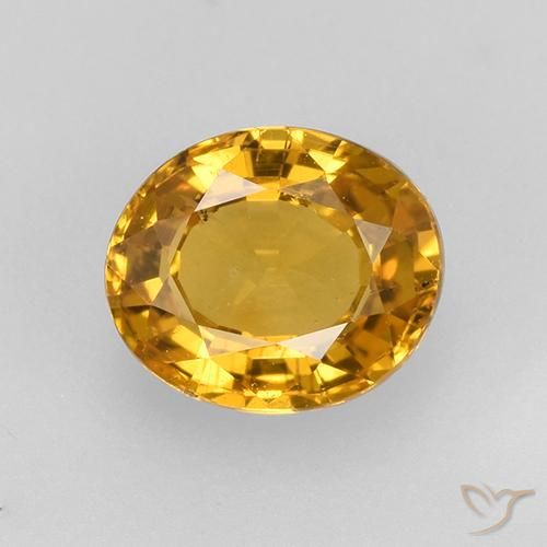 0.77ct Натуральный Темно-золотой апельсин Сапфир, Овал, VVS-VS