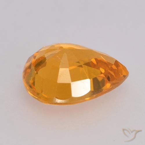 0.73 карата, натуральный Dark Orange  Сапфир, Форма груши, Чистота VS
