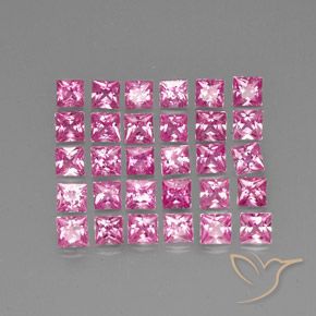 5.01 карата, натуральный Темно-розовый Сапфир, Квадрат, VVS-VS