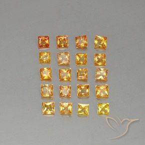 Натуральный оранжевый сапфир 2,50 карата квадрат, VVS-VS