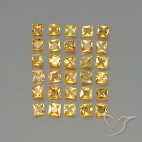 3.23 карата, натуральный Золотой Сапфир, Квадрат, VVS-VS