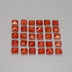 Натуральный оранжевый сапфир 3,22 карата квадрат, VVS-VS