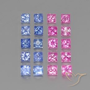 2.83 карата, натуральный Многоцветный Сапфир, Квадрат, VVS-VS