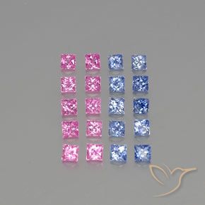 2.50 карата, натуральный Многоцветный Сапфир, Квадрат, VVS-VS