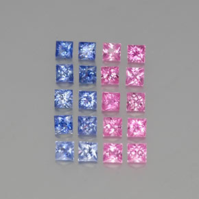 4.18 карата, натуральный Многоцветный Сапфир, Квадрат, VVS-VS