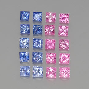 4.18 карата, натуральный Многоцветный Сапфир, Квадрат, VVS-VS