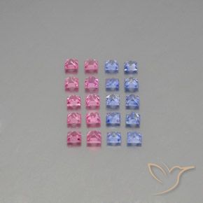 3.09 карата, натуральный Многоцветный Сапфир, Квадрат, VVS-VS