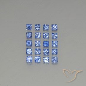 Натуральный синий сапфир 1,86 карата квадрат, VVS-VS
