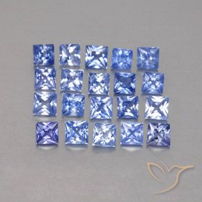 Натуральный синий сапфир 2,13 карата квадрат, VVS-VS