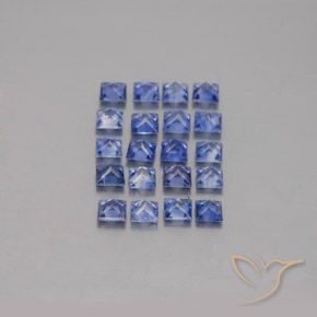 Натуральный синий сапфир 2,26 карата квадрат, VVS-VS