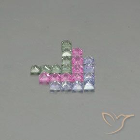 2.64 карата, натуральный Многоцветный Сапфир, Квадрат, VVS-VS