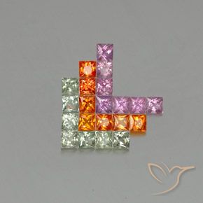3.25 карата, натуральный Многоцветный Сапфир, Квадрат, VVS-VS