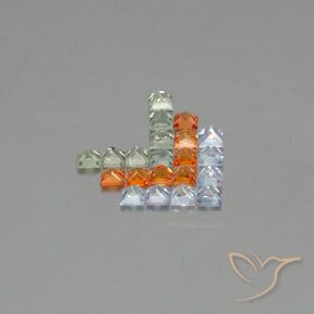 2.90 карата, натуральный Многоцветный Сапфир, Квадрат, VVS-VS