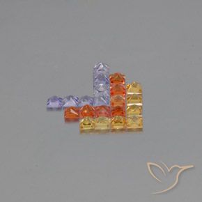 2.66 карата, натуральный Многоцветный Сапфир, Квадрат, VVS-VS