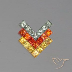 2.79ctw Натуральный Многоцветный Сапфир, Квадрат, VVS-VS