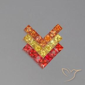 2.55ctw Натуральный Многоцветный Сапфир, Квадрат, VVS-VS