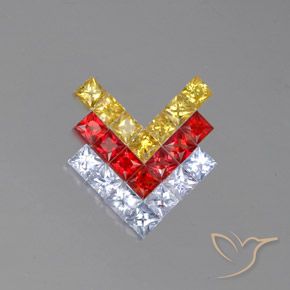 2.89ctw Натуральный Многоцветный Сапфир, Квадрат, VVS-VS