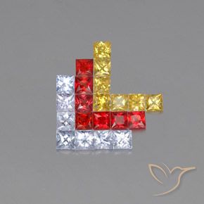 2.89 карата, натуральный Многоцветный Сапфир, Квадрат, VVS-VS
