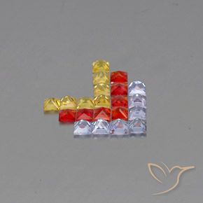 2.89 карата, натуральный Многоцветный Сапфир, Квадрат, VVS-VS
