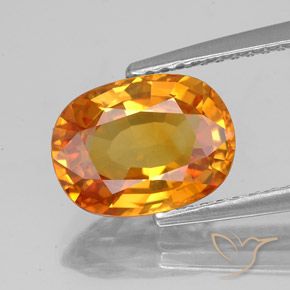 3.03ct Натуральный Ярко-оранжевый Сапфир, Овал, VS-SI