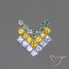 3.08ctw Натуральный Многоцветный Сапфир, Квадрат, VVS-VS