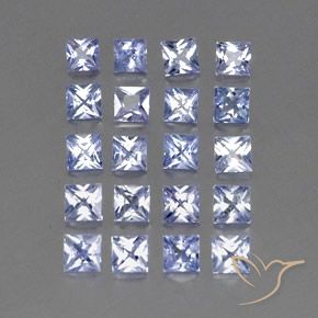 2.87 карата, натуральный Пастельно-синий Сапфир, Квадрат, VVS-VS