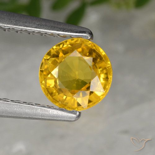 0.64ct Натуральный Золотой Сапфир, Круглый, Чистота VS, Photo A