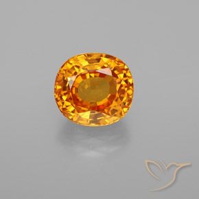 3.16ct Натуральный Ярко-оранжевый Сапфир, Овал, VS-SI