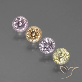 1.71 карата, натуральный Многоцветный Сапфир, Круглый, VVS-VS