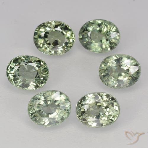4.06ctw Натуральный Medium Light Green Сапфир, Овал, VVS-VS